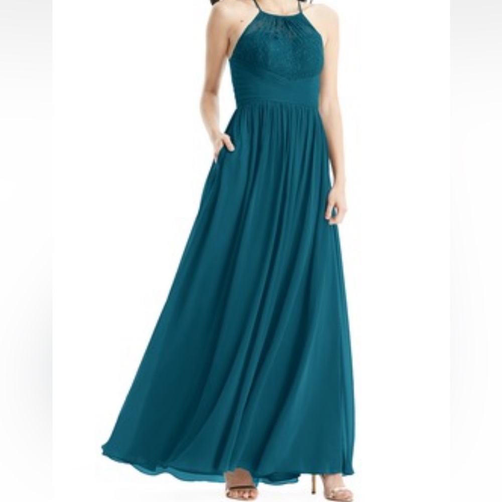 Azazie Harmony bridesmaid dress. Color: ink blue. Size: A4.